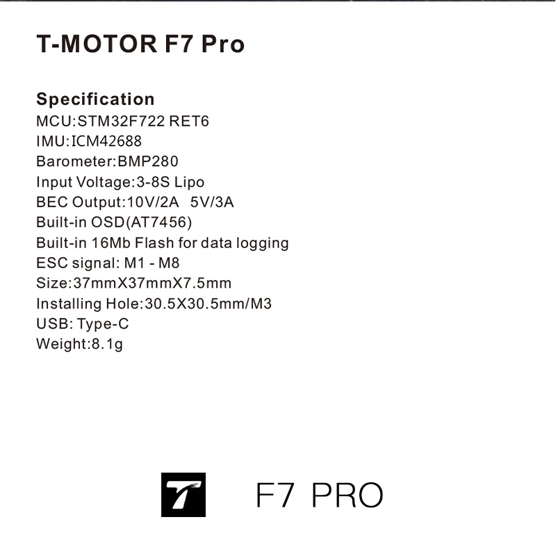 Controladora de Voo F7 PRO T-M - T-Motor F7 Pro Flight Controller avaliação e preço
